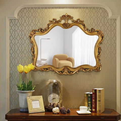 Grand miroir vintage salle de bain livres