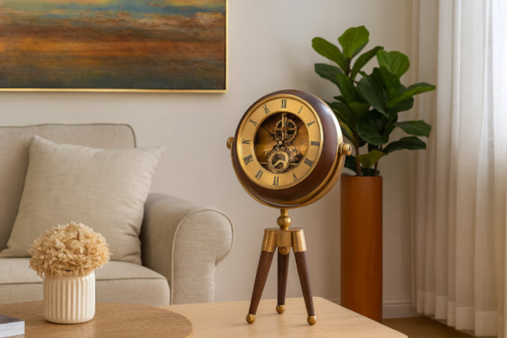 Horloge de bureau antique métal