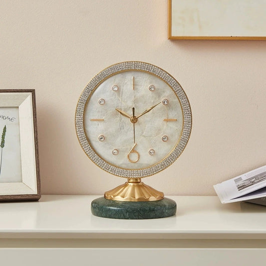 Horloge de bureau vintage en laiton