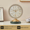 Horloge de bureau vintage en laiton doré vert