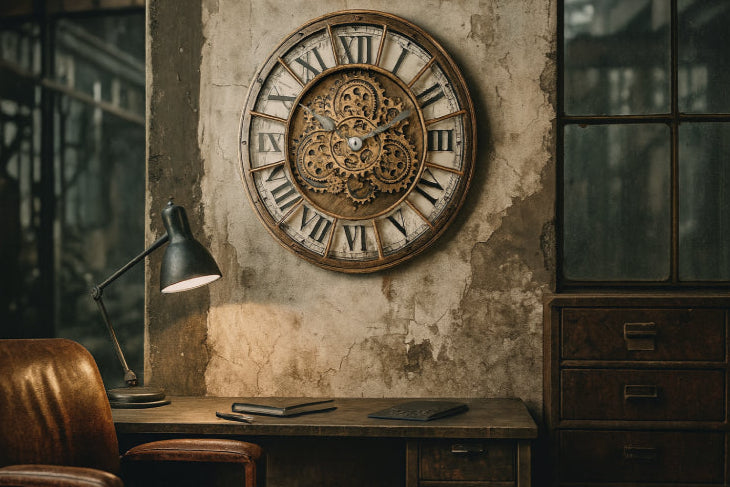 Horloge industrielle vintage bureau