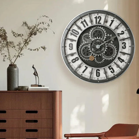 Horloge industrielle vintage salon