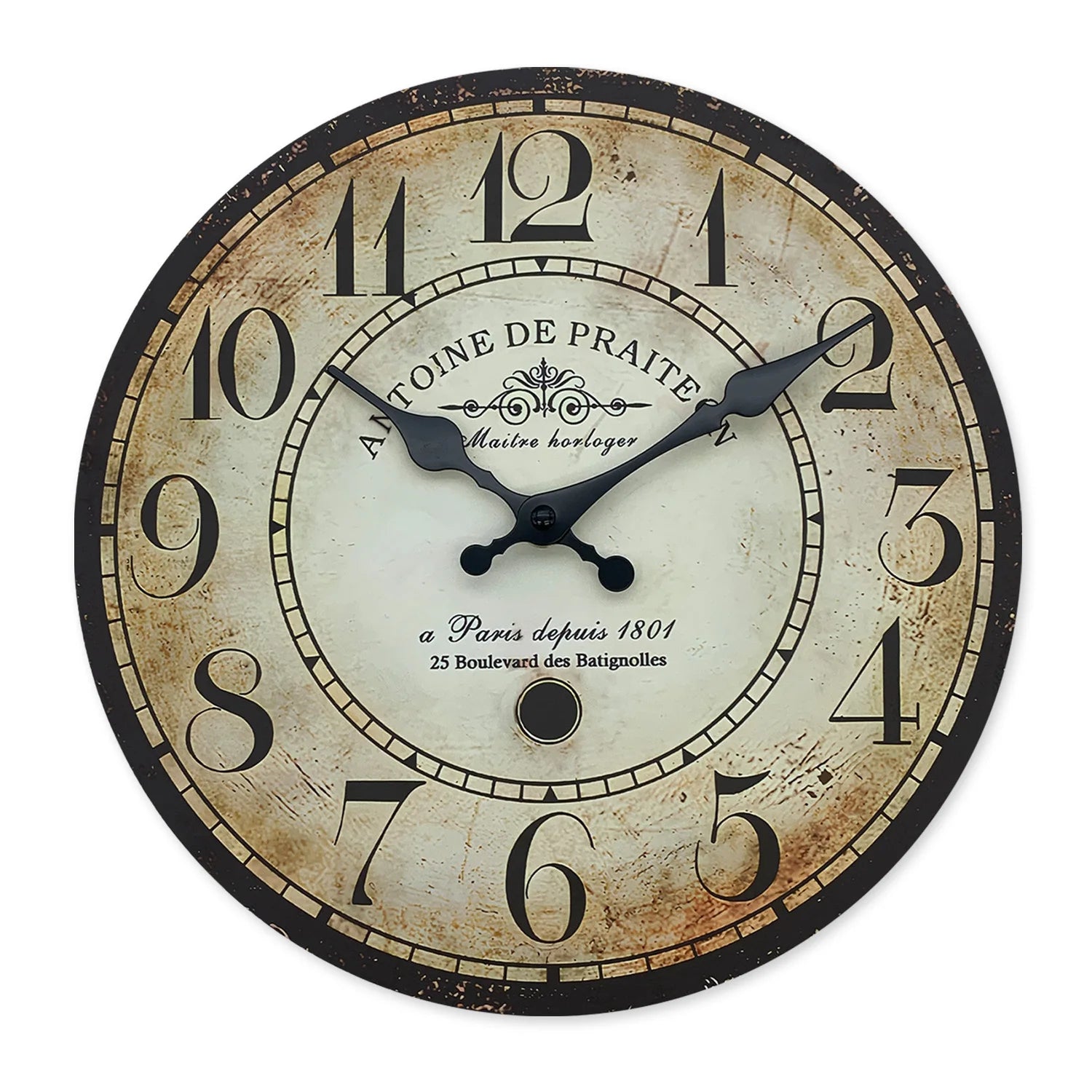 Horloge murale vintage fond blanc