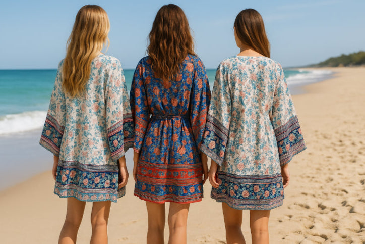 Kimono court vintage plage