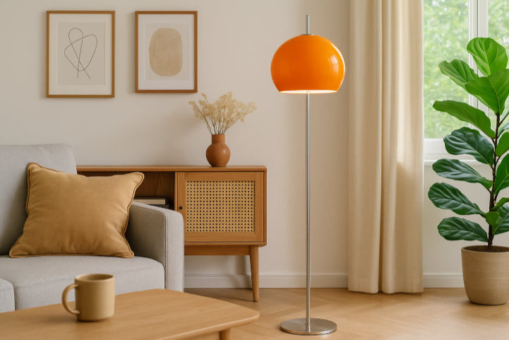 Lampadaire orange vintage salon