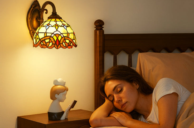 Lampe applique vintage Tiffany style fille