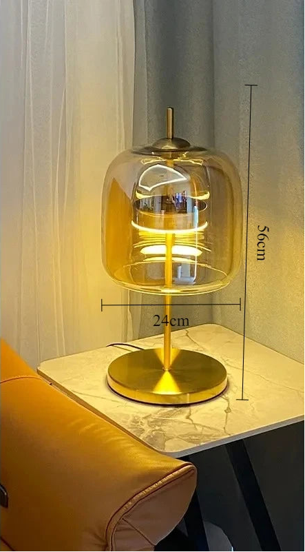 Lampe art vintage ambre