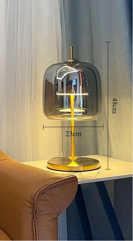 Lampe art vintage gris fumé