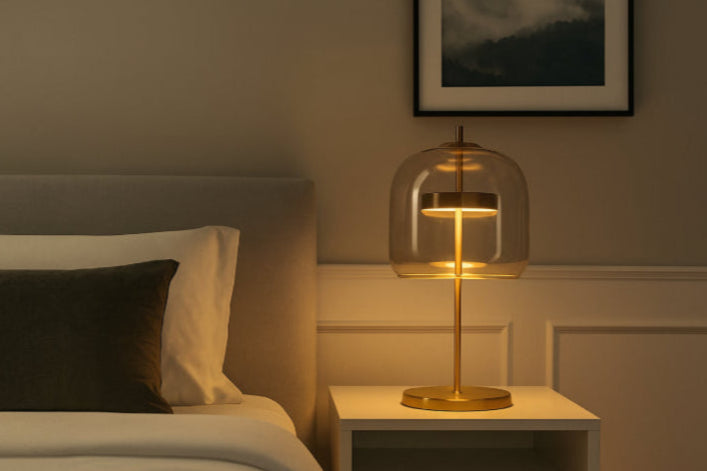 Lampe art vintage lit gris