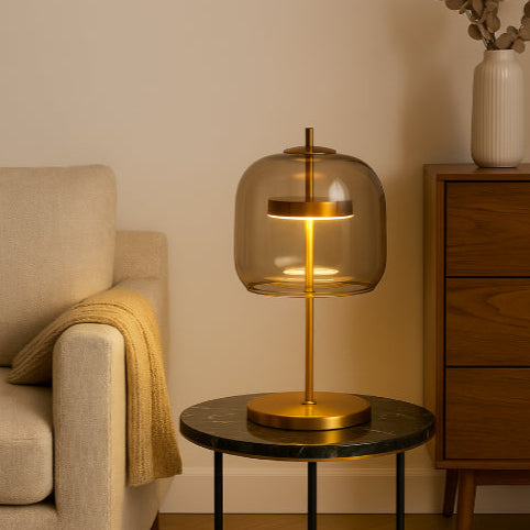 Lampe art vintage salon doré