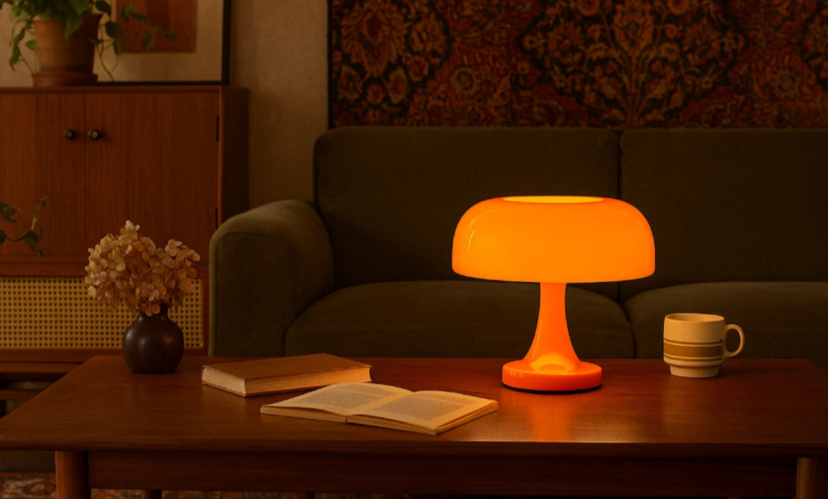 Lampe champignon vintage salon