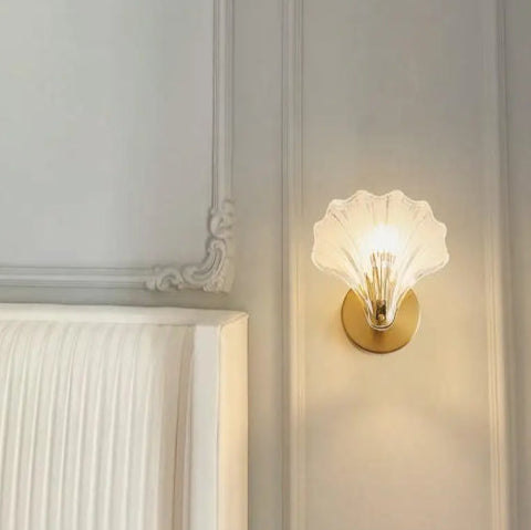 Lampe coquillage vintage gris