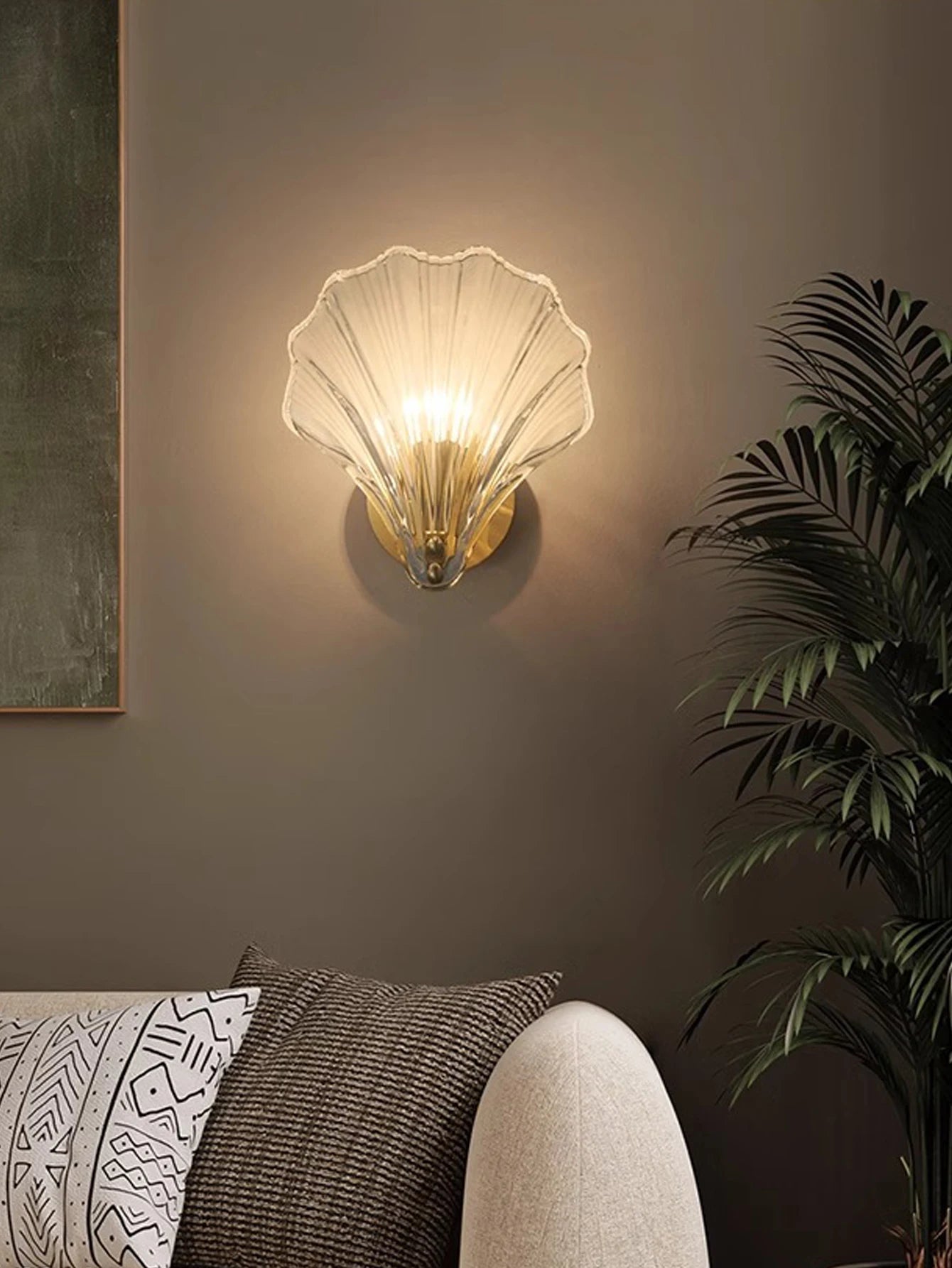 Lampe coquillage vintage salon