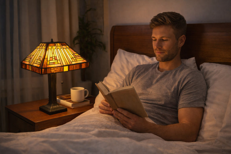 Lampe de table rétro lisant
