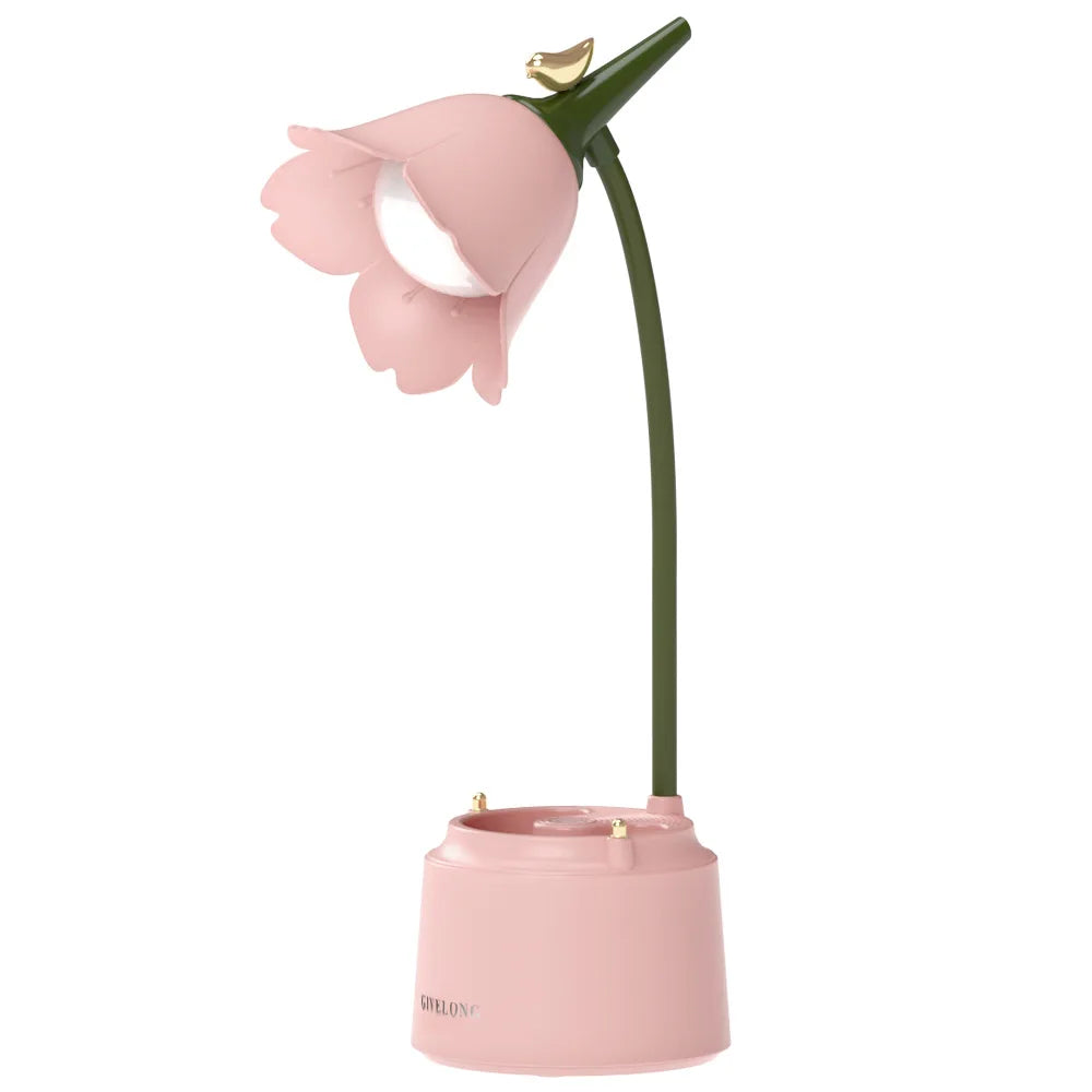 Lampe en fleur vintage rose