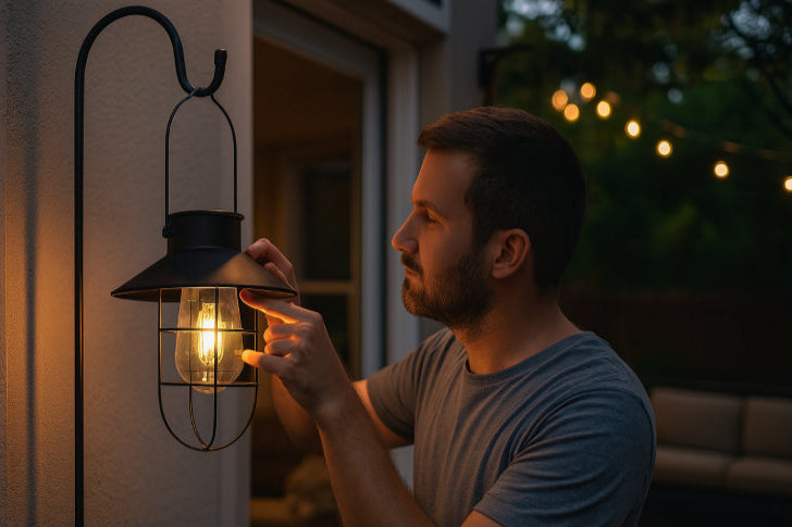 Lampe extérieur vintage homme