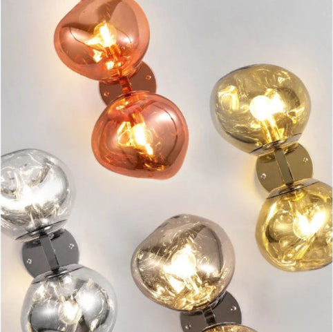 Lampe lave vintage gris doré