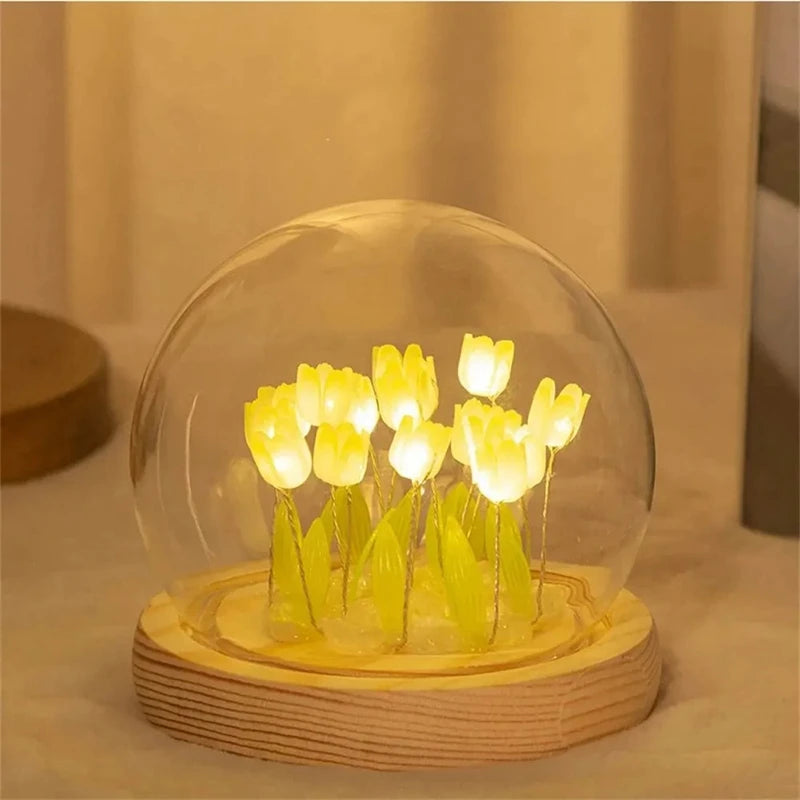 Lampe tulipe vintage jaune