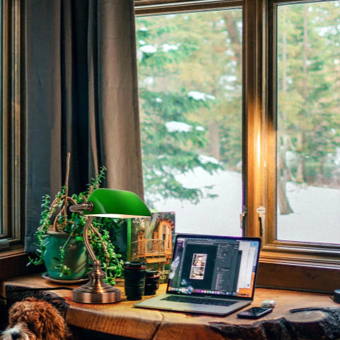 Lampe verte vintage pc