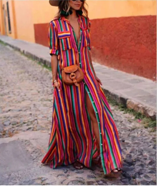 Longue robe coloré vintage