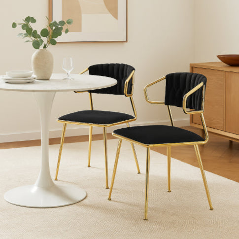 Lot de 2 chaises de salle à manger rétro  table blanche