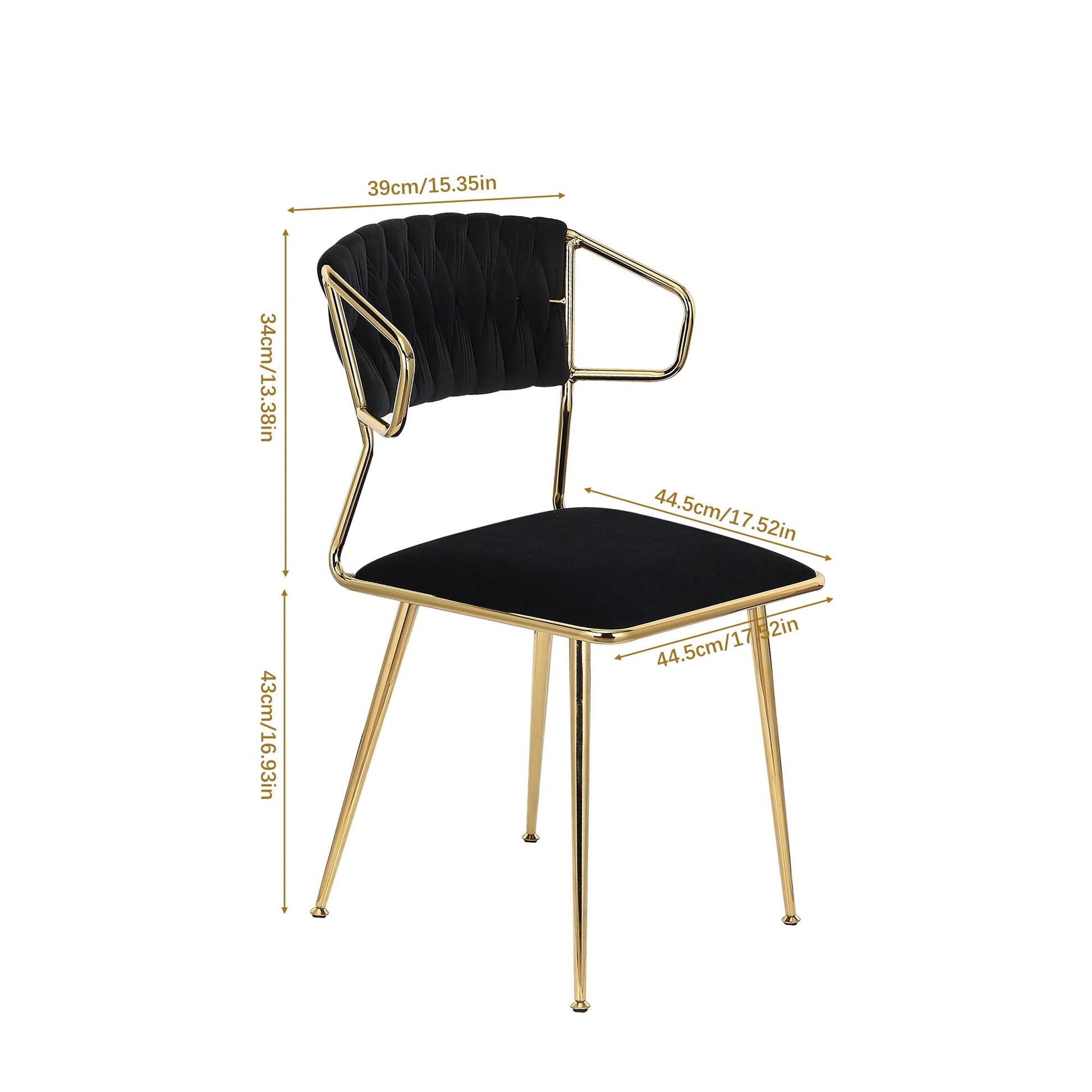 Lot de 2 chaises de salle à manger rétro taille