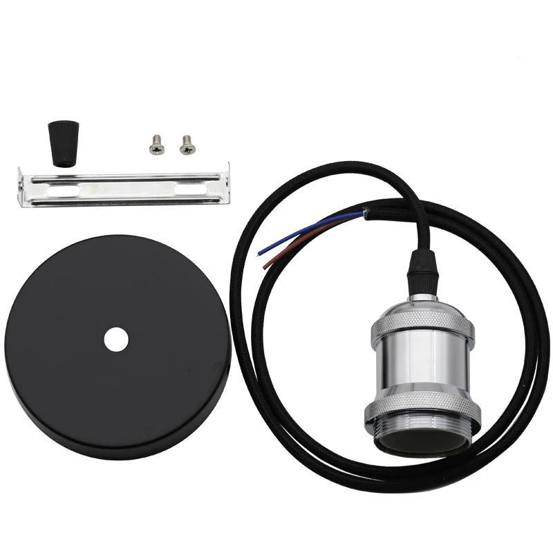 Luminaire industriel vintage argent