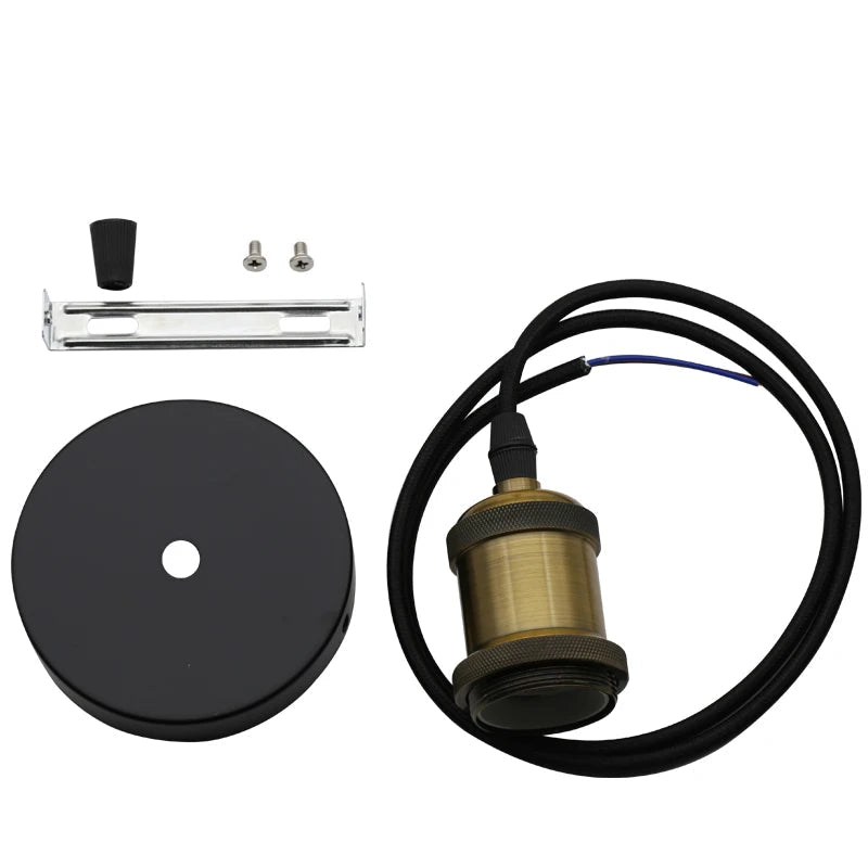 Luminaire industriel vintage bronze doré