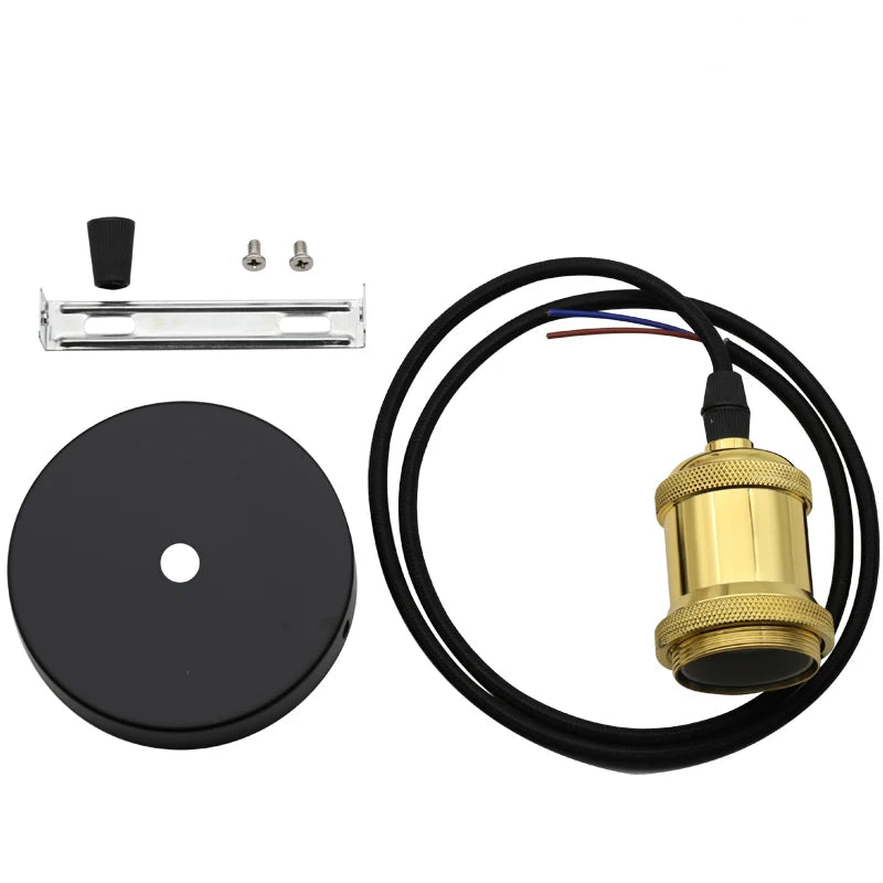 Luminaire industriel vintage doré