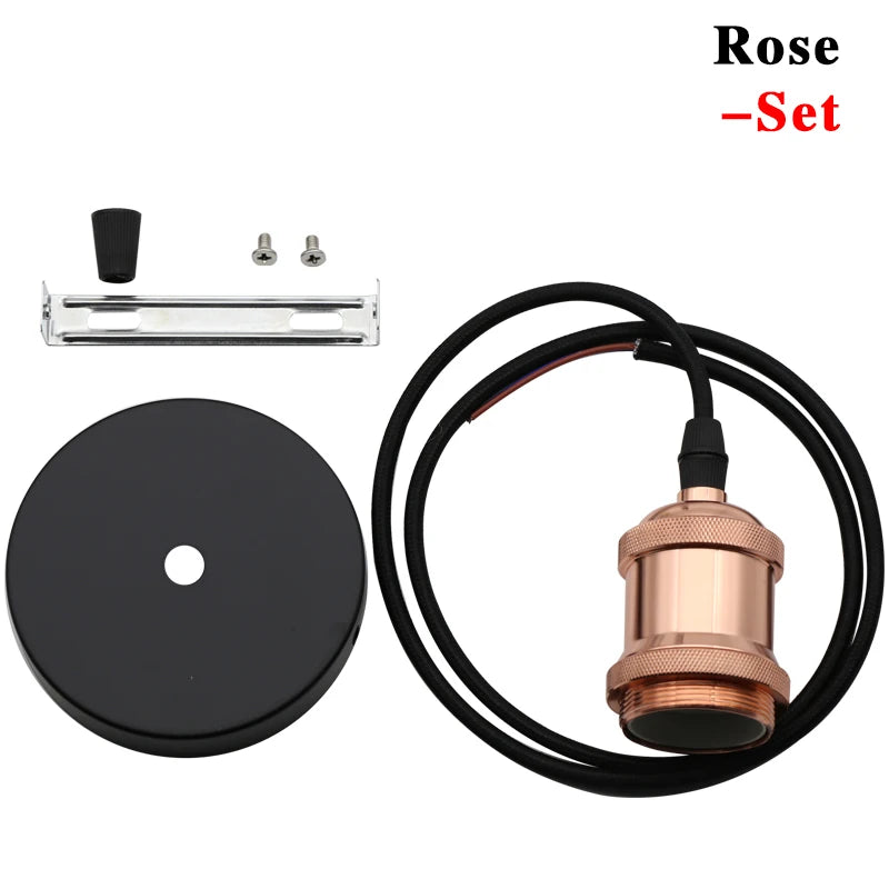 Luminaire industriel vintage rose