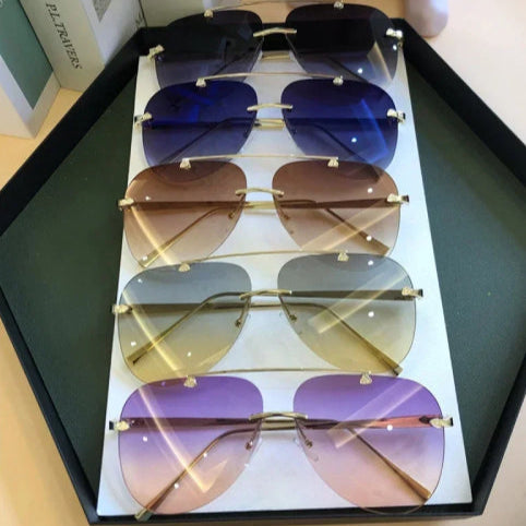 Lunette aviateur vintage feuille blanc