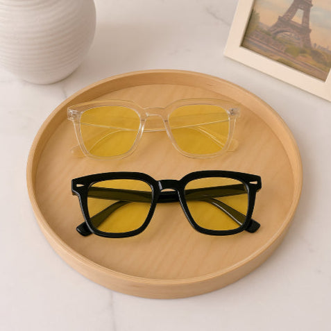 Lunette de soleil vintage verre jaune