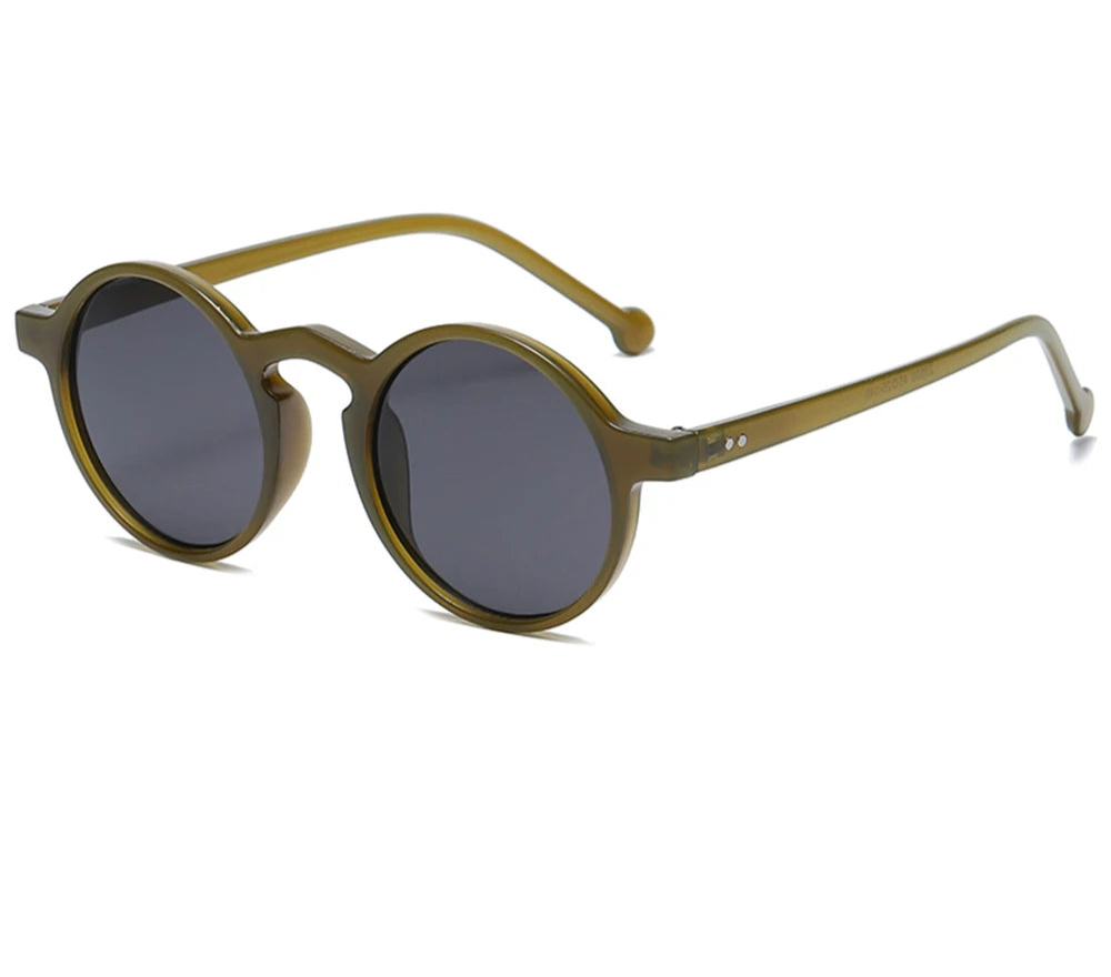 Lunette ronde vintage homme vert foncé
