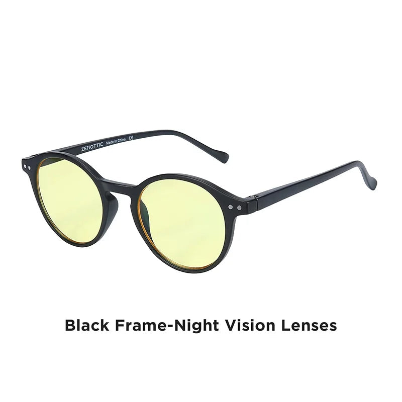 Lunettes de soleil rétro noir verre jaune