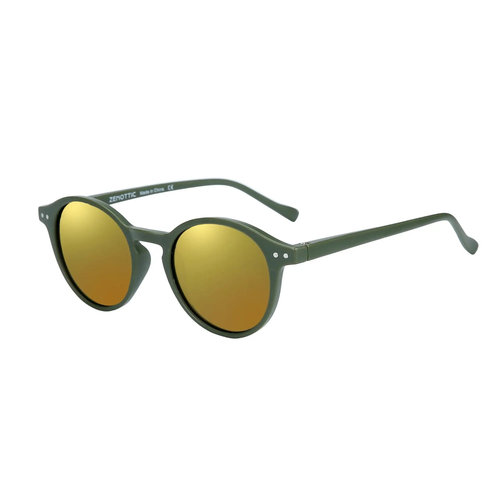 Lunettes de soleil rétro vert verre  vert