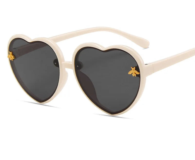 Lunettes en coeur vintage blanc