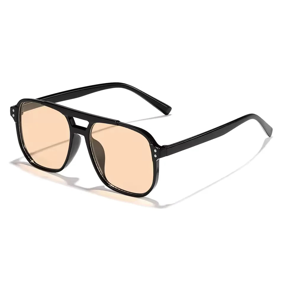 Lunettes femme rétro noir verre brun