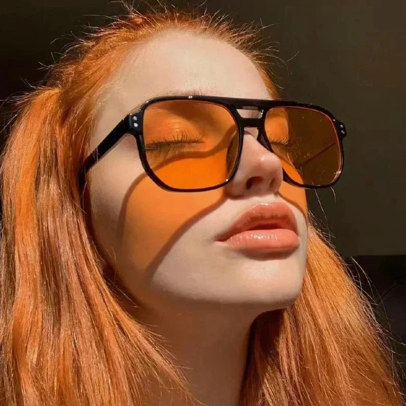 Lunettes femme rétro rousse