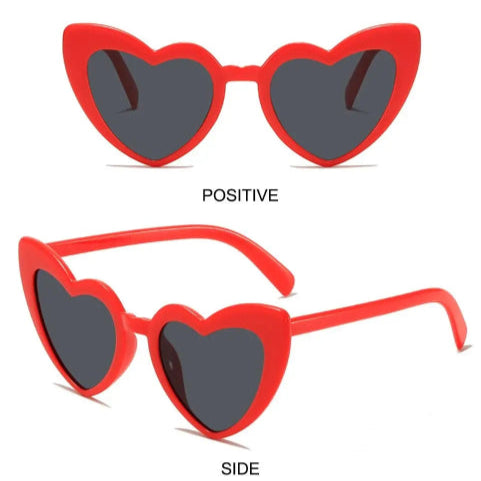 Lunettes vintage en coeur rouge noir
