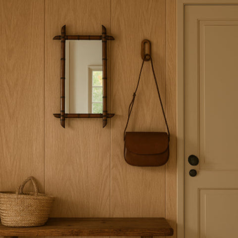 Miroir bambou vintage entrée