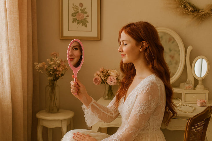 Miroir barbier vintage fille