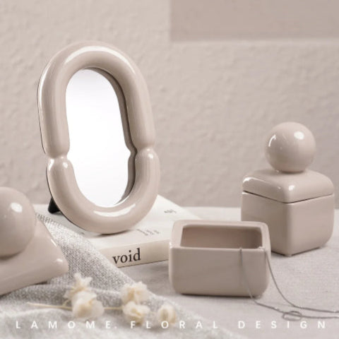 Miroir céramique vintage livre