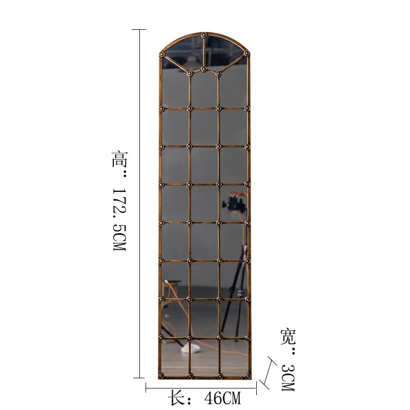Miroir fer forgé vintage long