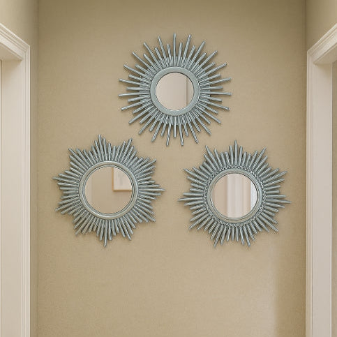 Miroir vintage soleil argent 3