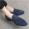 Mocassin vintage homme en daim bleu