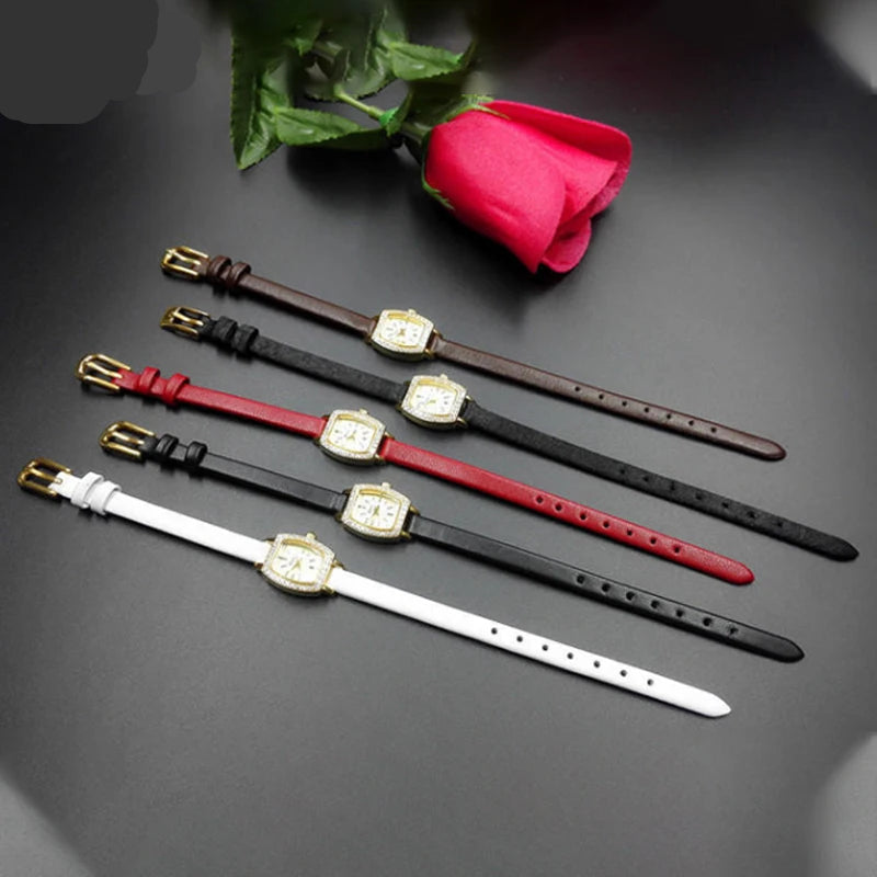 Montre bracelet cuir femme vintage