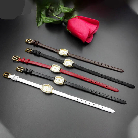 Montre bracelet cuir femme vintage