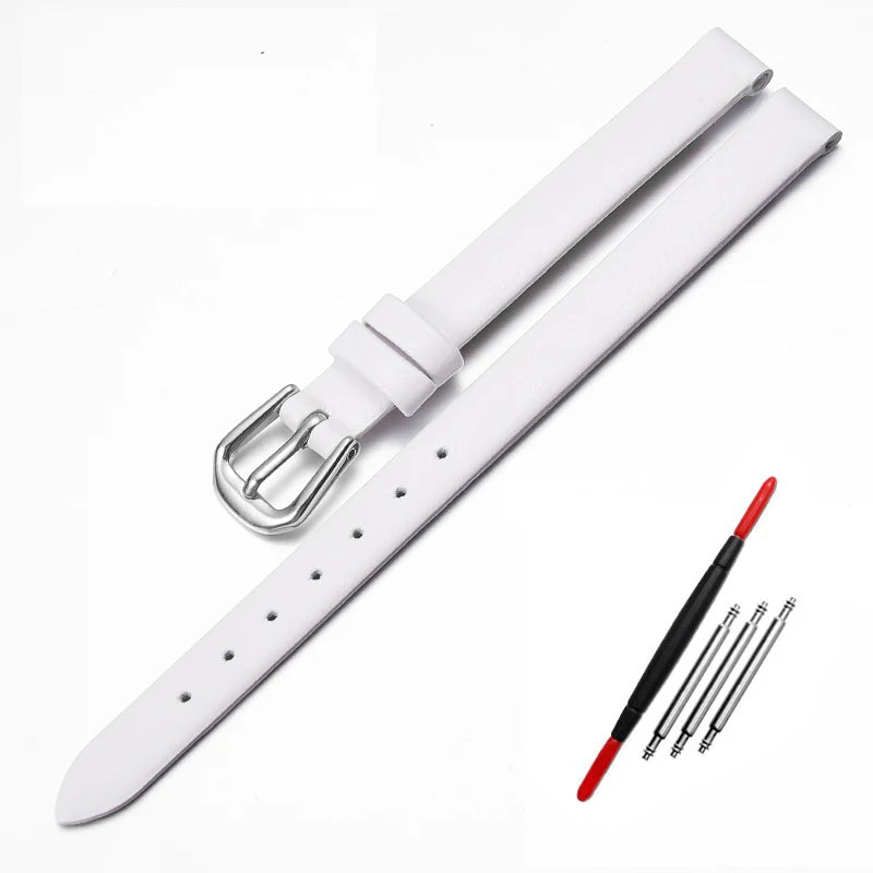 Montre bracelet cuir femme vintage blanc