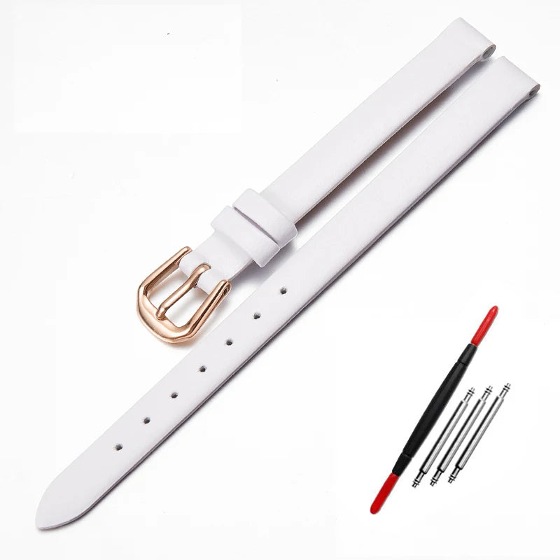 Montre bracelet cuir femme vintage marron fond blanc