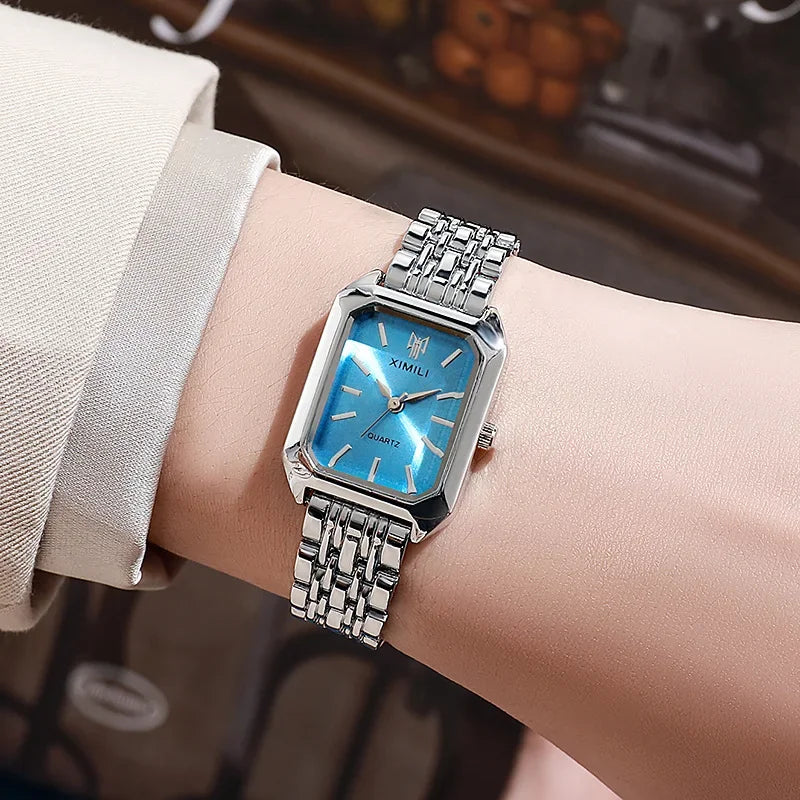 Montre femme vintage bleu